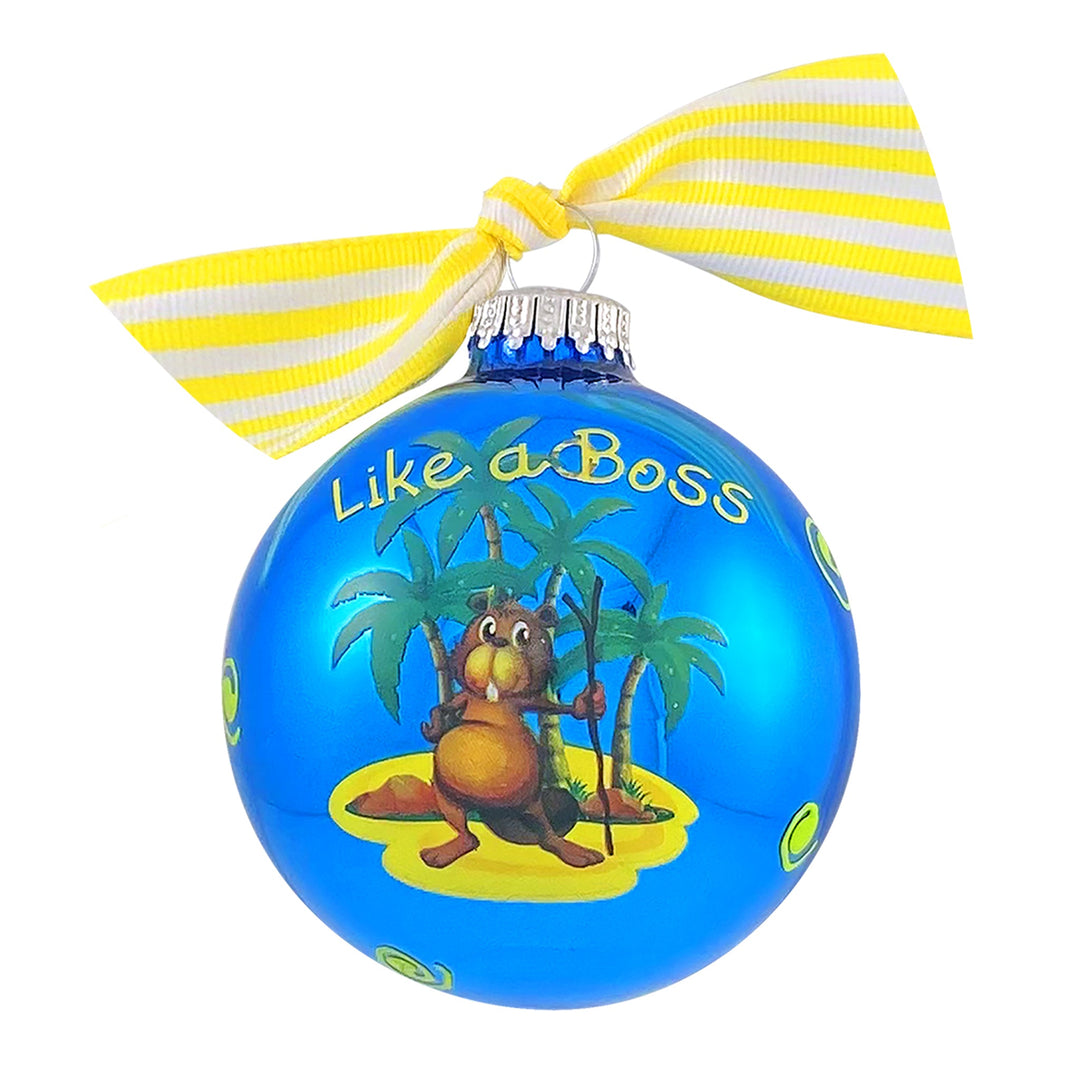 3 1/4" (80mm) Personalizable Hugs Specialty Gift Ornaments, Like a Boss, Classic Blue, 1/Box, 12/Case, 12 Pieces