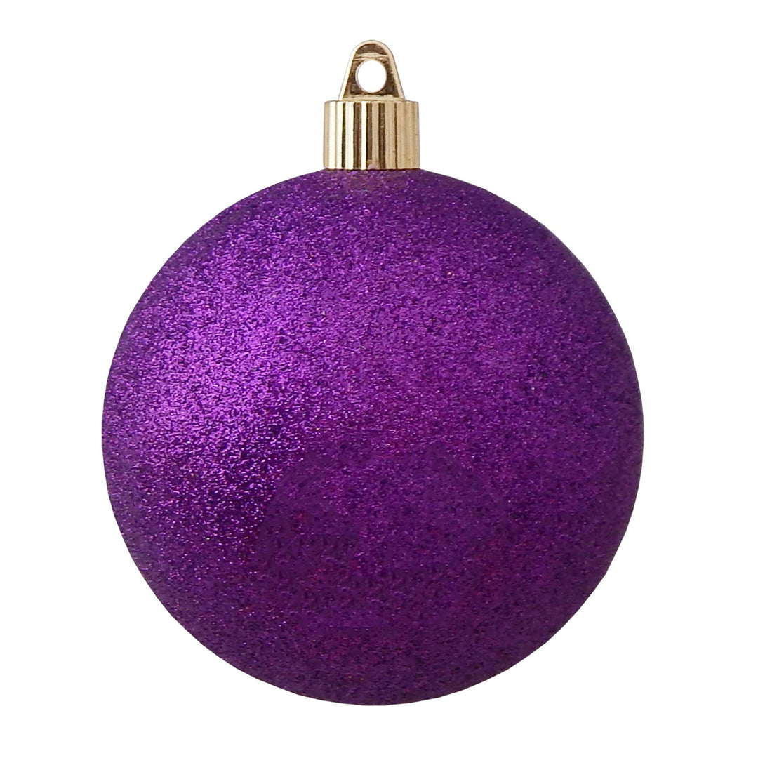 4" (100mm) Shatterproof Ball Ornaments, Purple Glitter, 1/Ea, 48/Case, 48 Pieces - Christmas by Krebs Wholesale