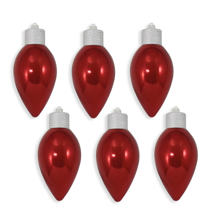 12" (300mm) Giant Commercial Shatterproof C9 Light Bulb Ornament, Sonic Red, Case, 6 Pieces
