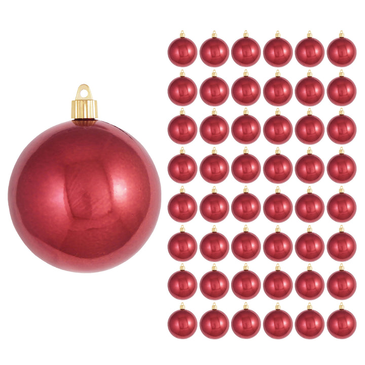 4" (100mm) Large Commercial Shatterproof Ball Ornament, Sonic Red, Case, 48 Pieces