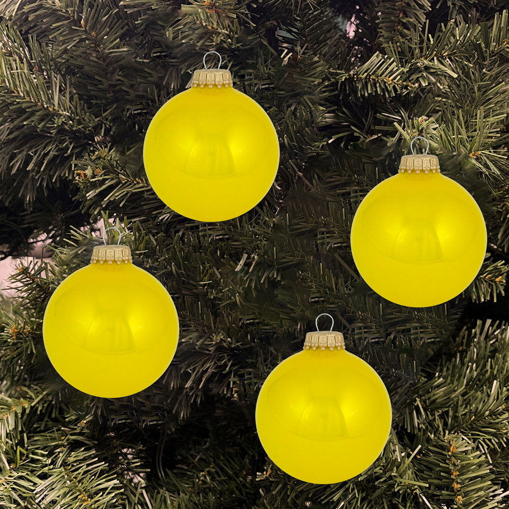 2 5/8" (67mm) Ball Ornaments, Gold Caps, Full Sun, 8/Box, 12/Case, 96 Pieces