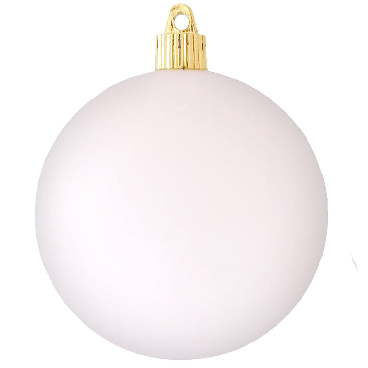 4" (100mm) Commercial Shatterproof Ball Ornament, Matte Cloud White, 4 per Bag, 12 Bags per Case, 48 Pieces