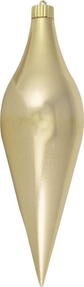 12 2/3" (320mm) Large Commercial Shatterproof Drop Ornaments, Gilded Gold, Case, 12 Pieces