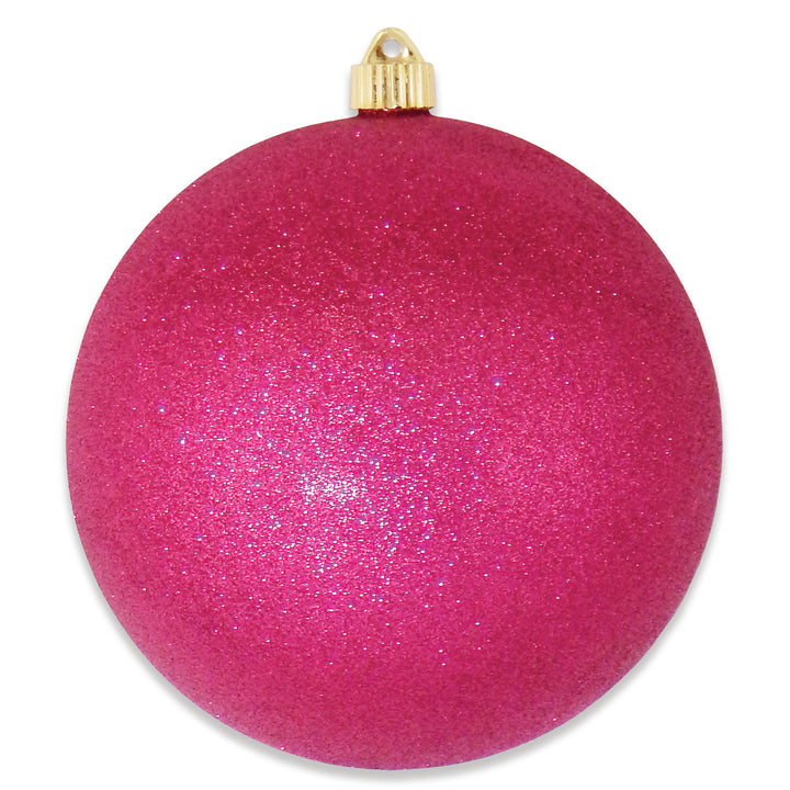 8" (200mm) Giant Commercial Shatterproof Ball Ornament, Cabernet Glitter, Case, 6 Pieces
