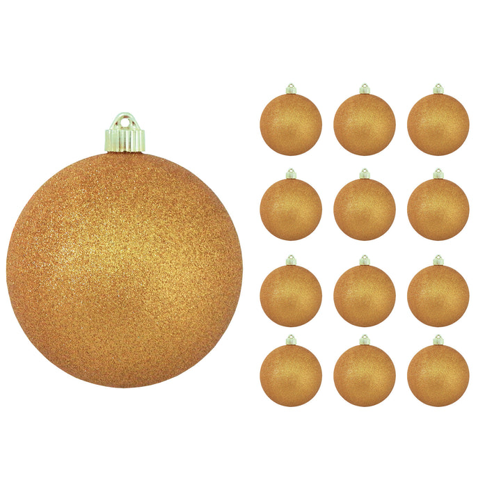 6" (150mm) Large Commercial Shatterproof Ball Ornaments, Antique Gold Orange, 1/Box, 12/Case, 12 Pieces