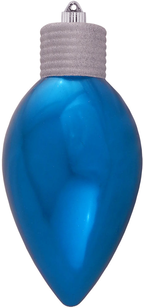 12" (300mm) Giant Commercial Shatterproof C9 Light Bulb Ornament, Balmy Seas Blue, Case, 6 Pieces