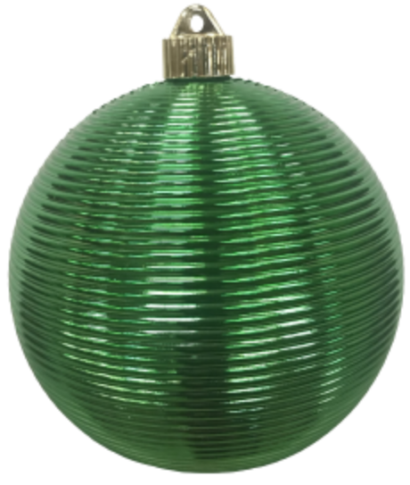 6" (150mm) Commercial Shatterproof Ball Ornament, Round Spiral Blarney, 2 per Bag, 6 Bags per Case, 12 Pieces